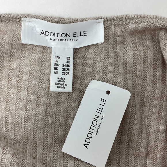 ADDITION ELLE Wrap Front Ribbed OatmealSweater Size 3X - Picture 8 of 11